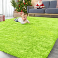OLANLY Large Area Rug - Soft Fluffy Shaggy Carpet for Living Room & Bedroom | 6x9 ft, Lime Green
