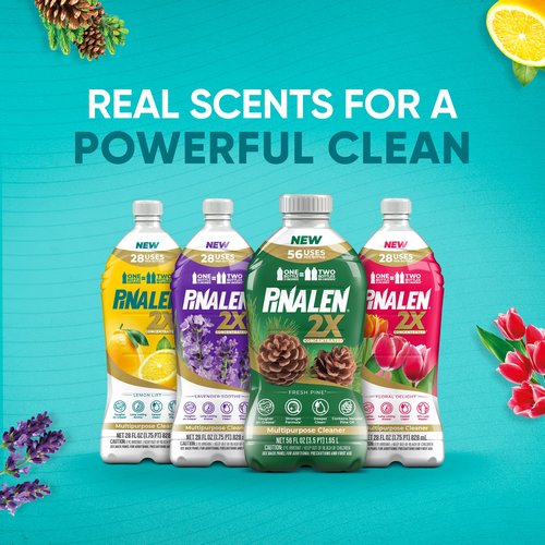 PINALEN 2X Max Aromas Concentrated Multipurpose Cleaner - Fresh Pine Scent - 108 fl oz - All Purpose Cleaner for Kitchen, Bathroom, Floors & Outdoors