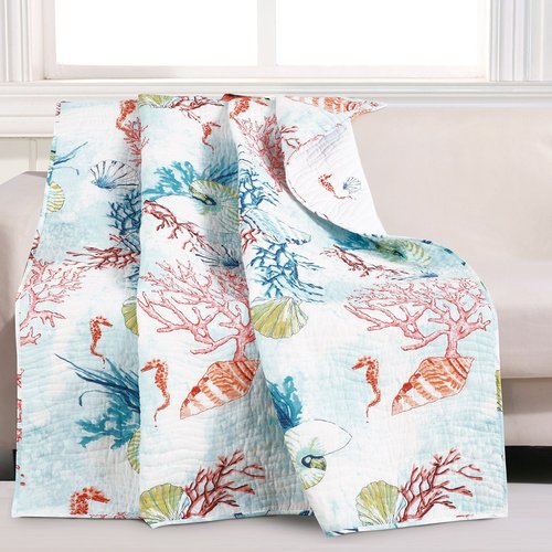 Barefoot Bungalow Sarasota Quilted Throw Blanket, 50 x 60 inches, Multicolor