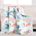 Barefoot Bungalow Sarasota Quilted Throw Blanket, 50 x 60 inches, Multicolor