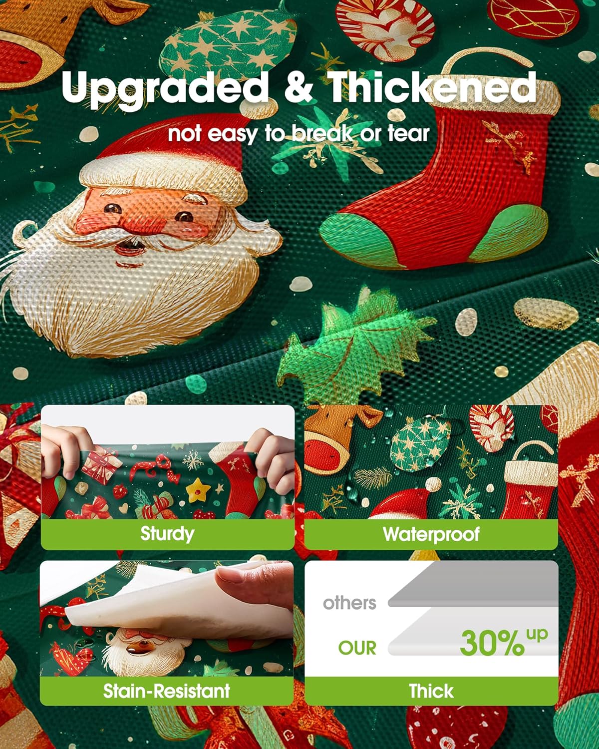 Pureegg Disposable Table Cloths - 10 Pack, 54 x 108 Inch, Sturdy & Leakproof Christmas Green for Parties