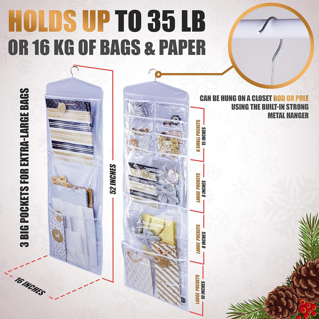 Skiennix Double-Sided Gift Bag Organizer - Large White Tissue Paper Holder