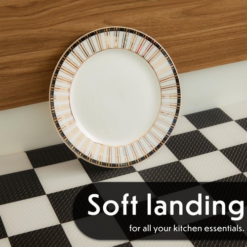 Ohocut Checkered Kitchen Mats for Floor Set of 2, 2 Pcs Black White Cushioned Non Slip Runner Rugs for Kitchen/Sink/Laundry, Comfort Aesthetic Cute Anti-Fatigue Foam Floor Mat 17.3"x29.5"+17.3"x47.2"