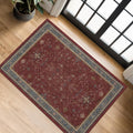 Regine Switzerland Burgundy Washable Rug - Non-Slip, Stain & Fade Resistant | 2x3 Entryway & Kitchen Decor