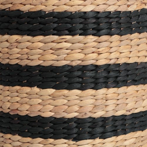 JONATHAN Y TBL2501A Aimee 15.7" Modern Minimalist Alternating Hand-Woven Hyacinth Ottoman for Living Room, Bedroom, Entryway, Foyer, Natural Seagrass Foot Stool, Handwoven Footrest, Natural/Black