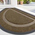 OLANLY Half Circle Door Mat - Waterproof All-Season Doormat for Indoor/Outdoor Use | 36x24, Brown