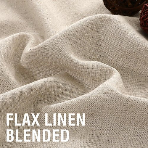 H.VERSAILTEX Linen Fabric Curtains for Living Room, 96 Inches Long, Light Filtering Privacy Drapes with Grommet, Farmhouse Textured Curtain 2 Panels Set, 52" W x 96" L, Linen