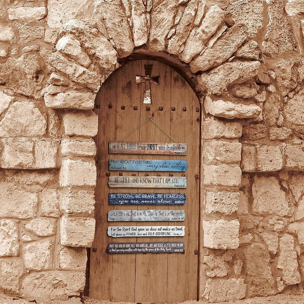 Yookeer Christian Wall Art - Inspirational Wooden Bible Verses for Office & Prayer Room Decor
