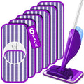 6 Pack Reusable Mop Pads for Swiffer WetJet Spray Mop, Wet Pads Refill Machine Washable Wet Dry Dual Use for Hardwood, Vinyl, Marble, Stone and Glass