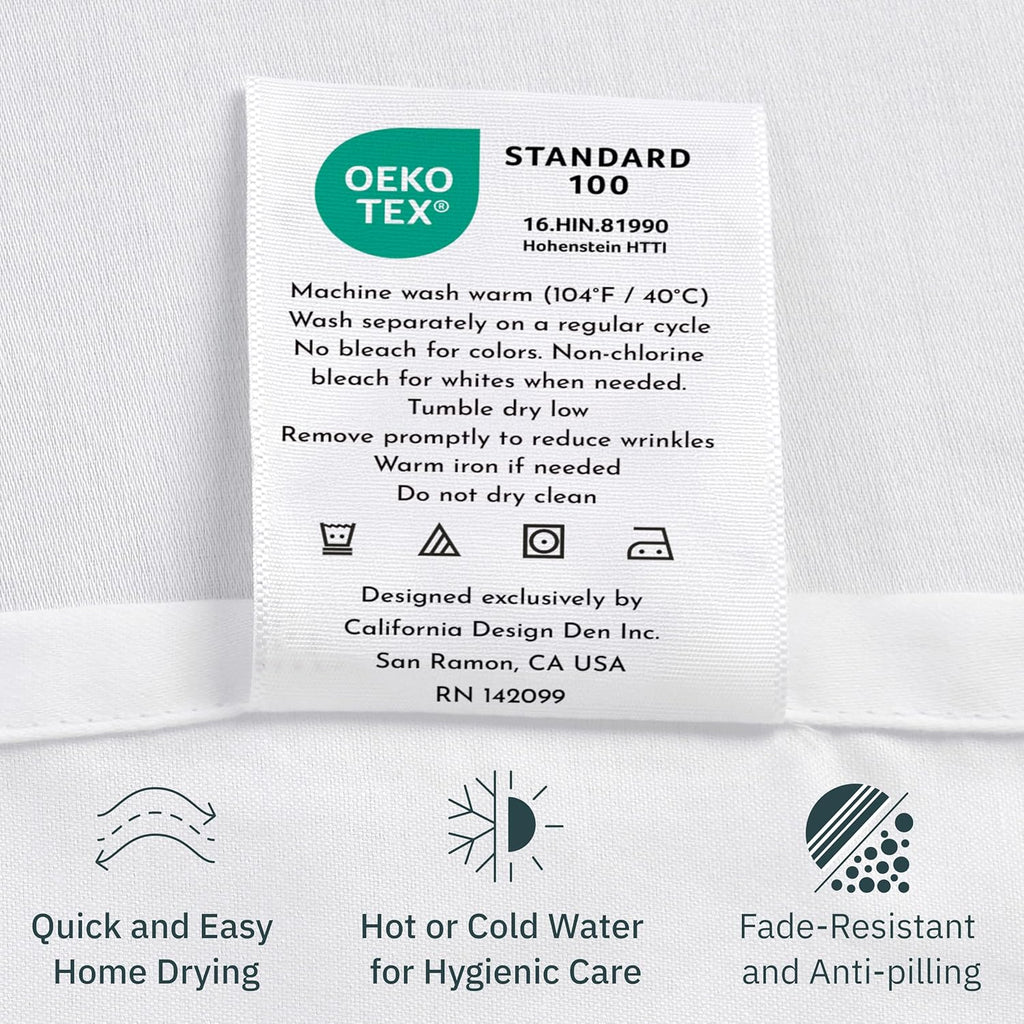 California Design Den Full Size Bed Sheets - 400 Thread Count 100% Cotton Sateen | Soft, Breathable, Deep Pocket - Antique White (2-Pack)