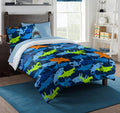 Northwest Classics Twin Sized Shark Adventure 6-Piece Bed in a Bag Set, All Seasons Bedding for Girls and Boys, Comforter, Flat Sheet, Fitted Sheet, Pillowcase, Pillow, Sham