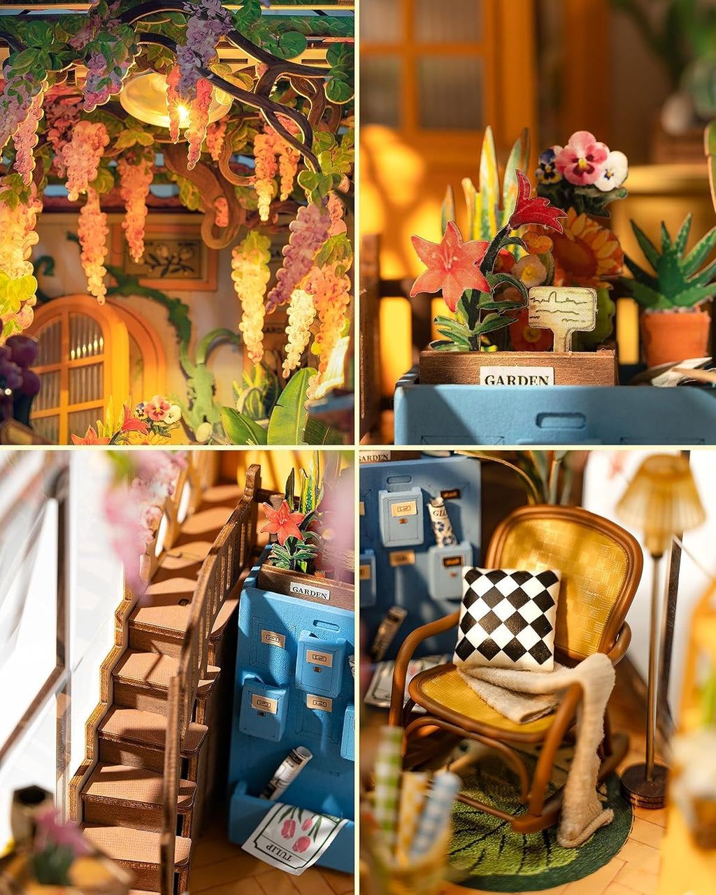 Rolife DIY Book Nook Kits - Garden House Bookshelf Insert | 3D Puzzle Dollhouse Decor for All Ages