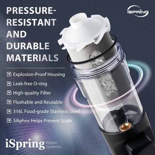 iSpring FWSP50SL-ARJ Spin Down Sediment Water Filter Replacement Cartridge with Siliphos, for WSPSL-ARJ and WSPSL-ARJ-BP Series, 1 Count (Pack of 1)