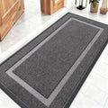 OLANLY Indoor Outdoor Front Door Mat - Waterproof All-Season Doormat, Easy Clean, 47x23, Dark Grey