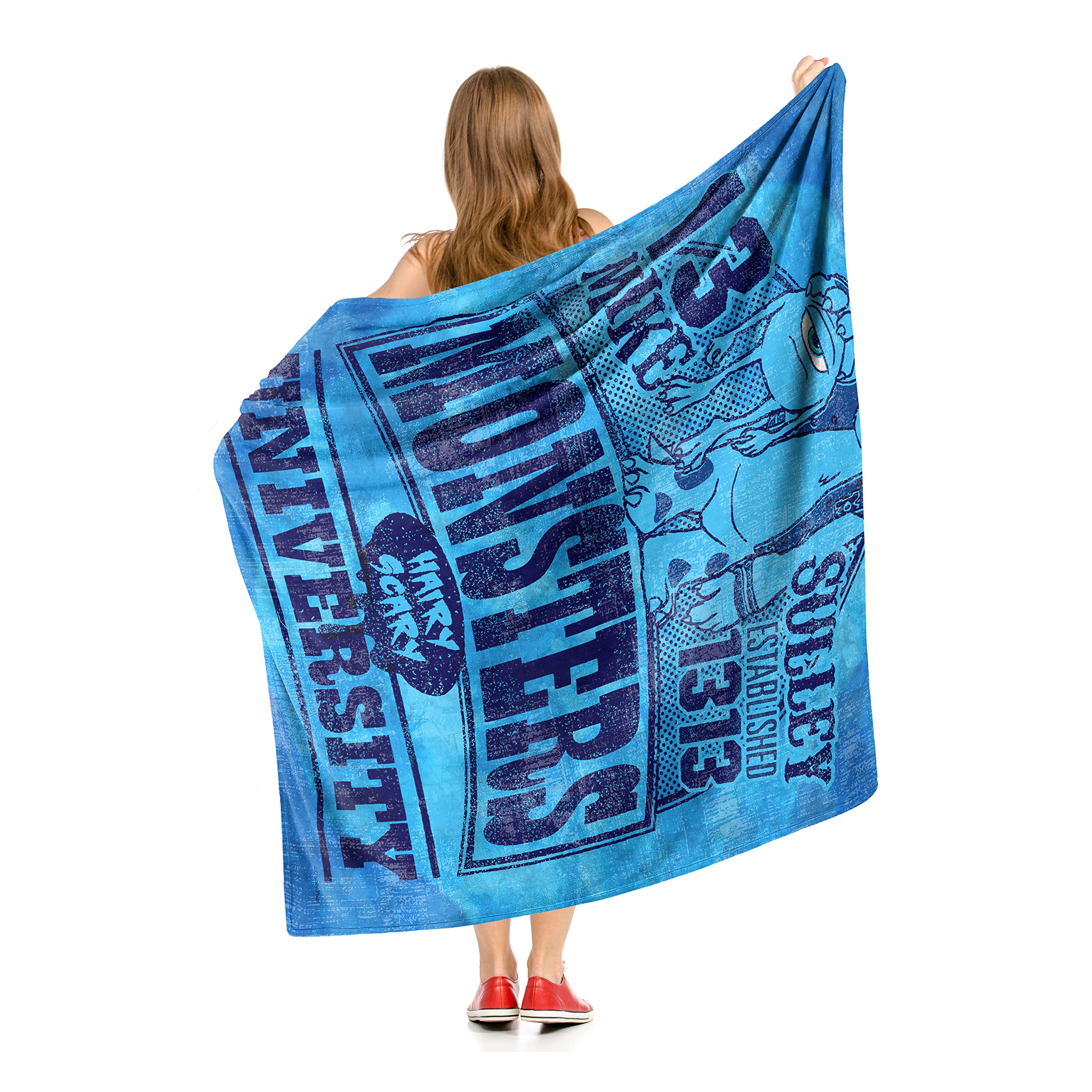NORTHWEST Monsters Inc Silk Touch Throw Blanket, 50" x 60", Vintage Monsters