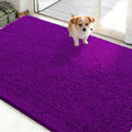 OLANLY Dog Door Mat - Absorbent Non-Slip Chenille for Muddy Paws | Quick Dry 50x30 Purple Indoor Carpet