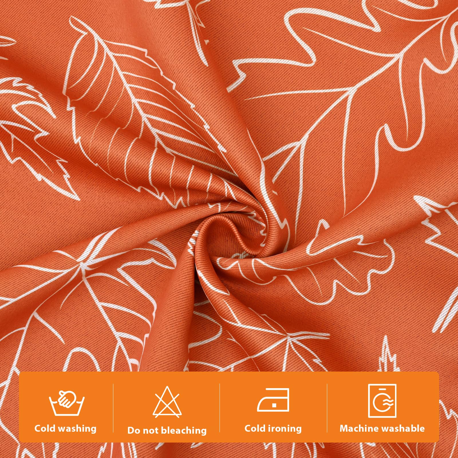 FRAMICS Thanksgiving Fall Curtains for Living Room Maple Leaves Curtains 84 Inch Length Blackout Thermal Insulated Window Curtain 2 Panels Set Grommet Room Darkening Curtains for Bedroom Dining Room
