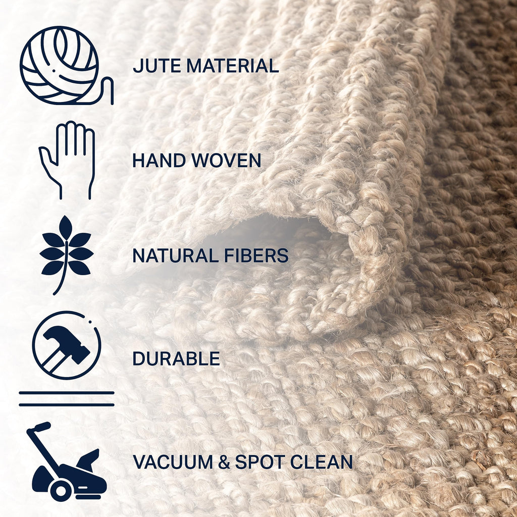 JONATHAN Y Pata Hand Woven Chunky Jute Natural Runner Rug, 2x14, Bohemian, Rustic, Cottage, Easy-Cleaning for Living Room, Bedroom, Kitchen, Non-Shedding (NRF102A-214)