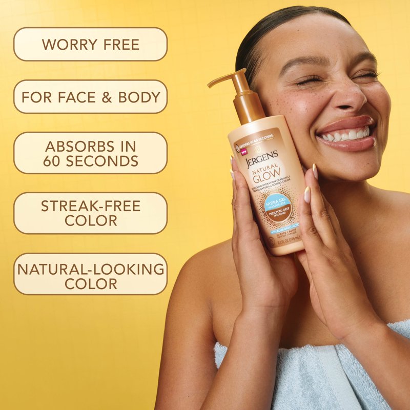 Jergens Natural Glow Hydra Gel Moisturizer, Gradual Tanning Lotion,