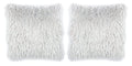 SAFAVIEH Home Modish Metallic Silver Metallic 20-inch Decorative Shag Pillow (Set of 2)