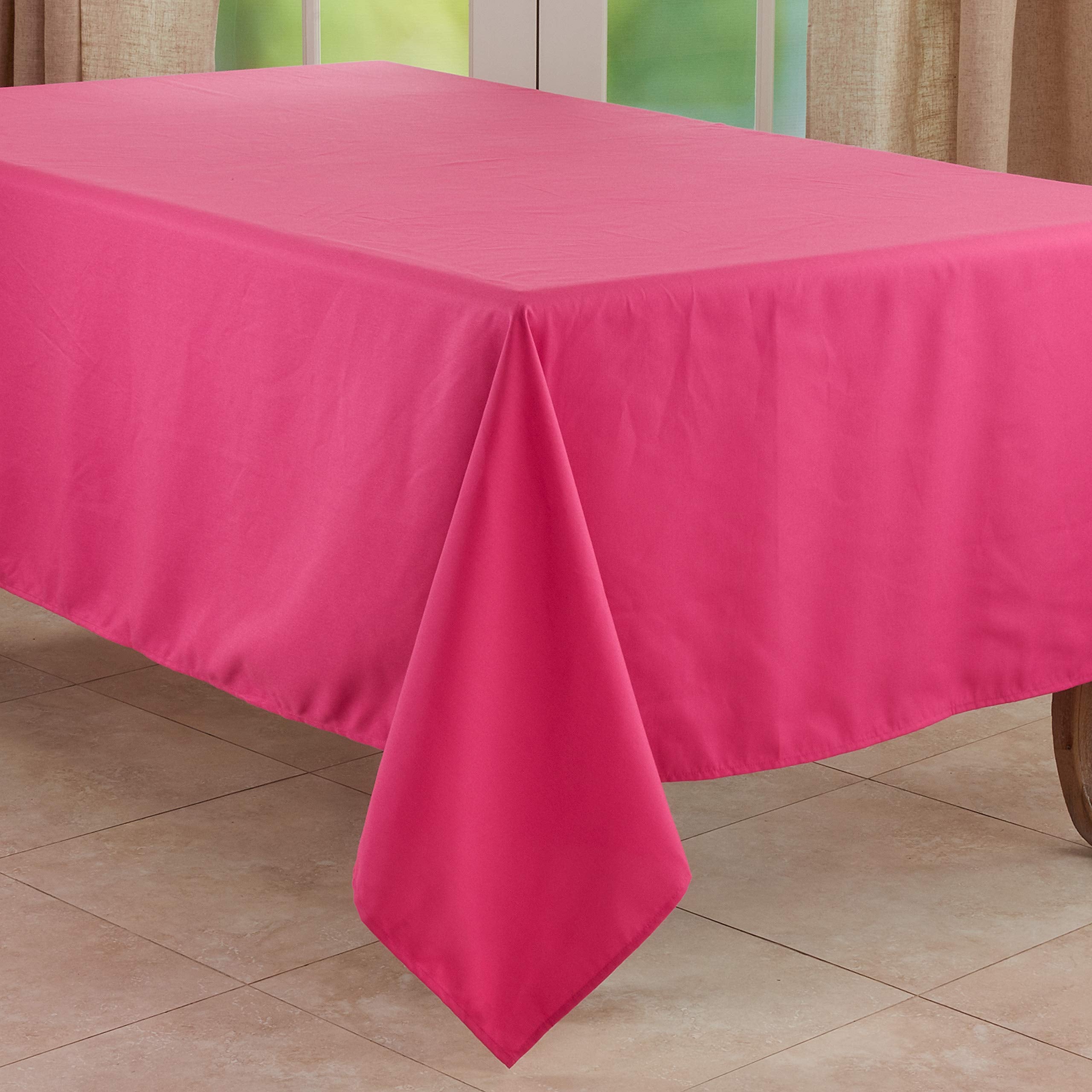 SARO LIFESTYLE Collection Casual Design Everyday Tablecloth, 65" x 160", Fuchsia