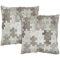 Safavieh Pillow Collection Throw Pillows, 22 by 22-Inch, Mason Multicolored and Grey, Set of 2