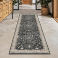 Skiennix Black Boho Runner Rug - Washable, Non-Slip, Soft & Stain Resistant | 2x6 ft for Hallway, Kitchen & Bedroom
