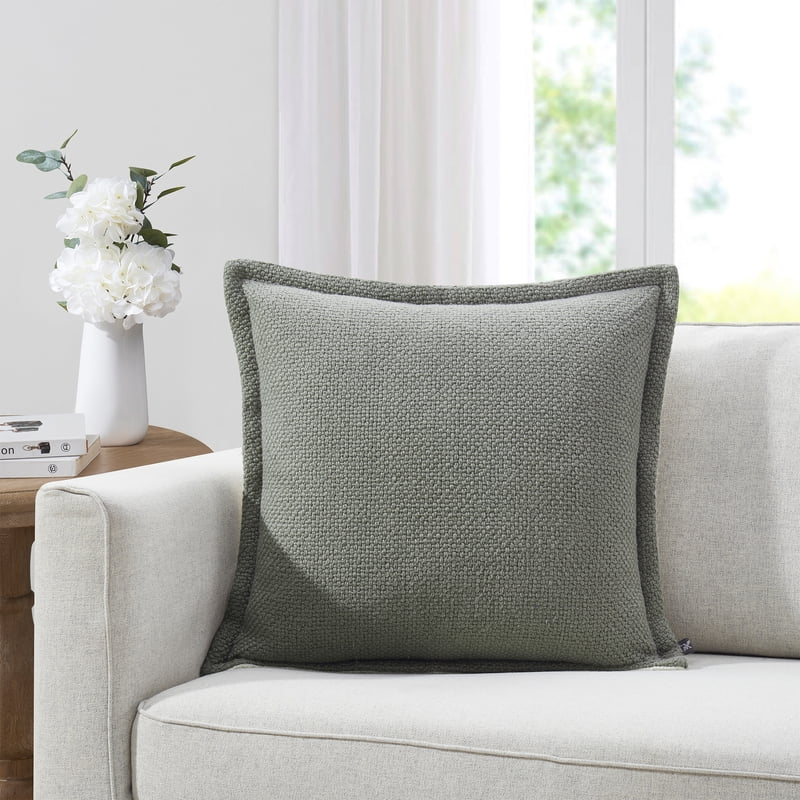 Reversible Green Cotton Throw Pillow 20x20 - Texas House Decor - Variation of THIS listing