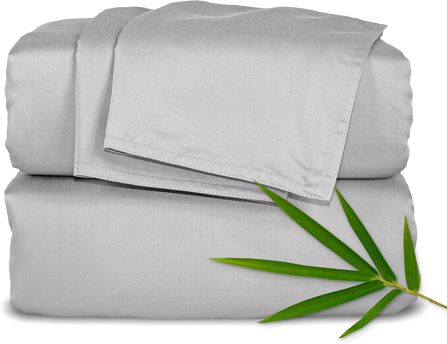 Pure Bamboo King Sheets - Luxuriously Soft 100% Organic Viscose Bed Sheet Set | Cooling & Durable (King, Silver Pearl)