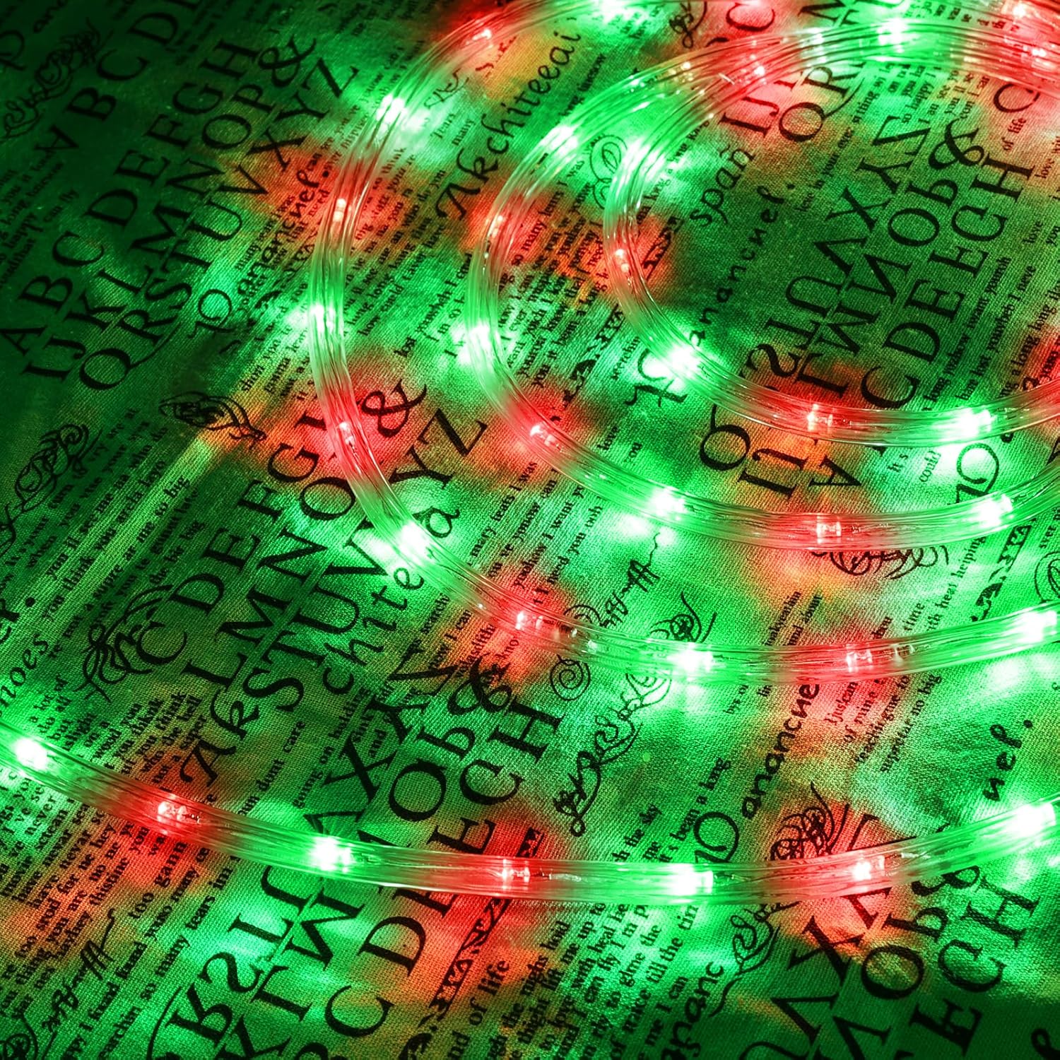 Skiennix 50ft LED Rope Lights - Waterproof Connectable Tube Lights with 8 Modes | Red & Green for Indoor/Outdoor Decor