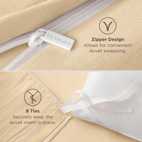 Bedsure Duvet Cover Set - Alabaster Gleam Full Size Bedding, Extra Soft 3-Piece Set with Zipper Closure, 80x90 Inches