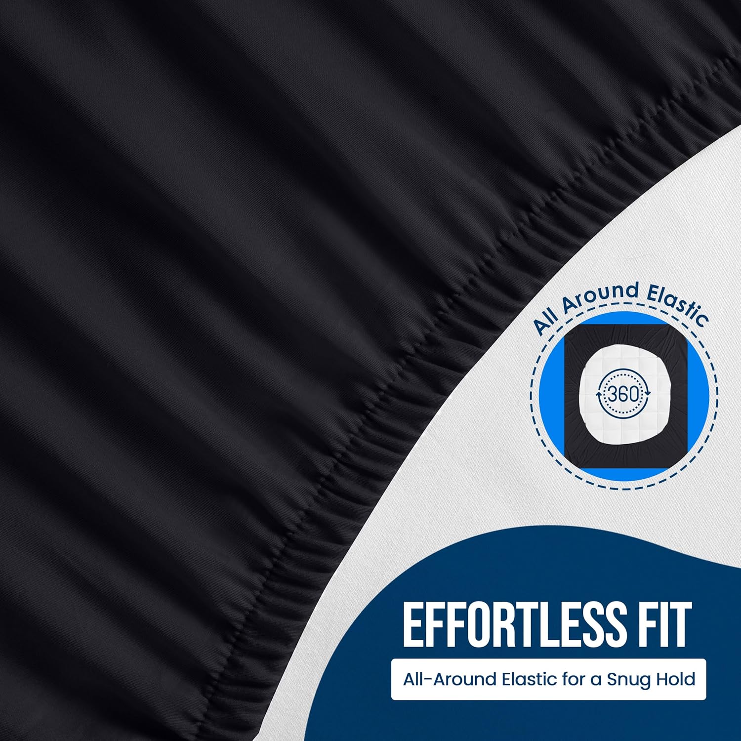 Utopia Bedding Full Size Mattress Protector - Waterproof Terry Cover with Deep Pockets | Soft & Breathable Black