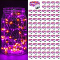 Skiennix 100 Pack Fairy Lights - 7Ft 20 LED Twinkle String Lights | Battery Operated, Waterproof for Mason Jar Decor, Party & Wedding - Orange & Purple