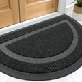 OLANLY Half Circle Door Mat - Waterproof All-Season Welcome Mat | Sturdy Natural Rubber, 29.5x17, Black