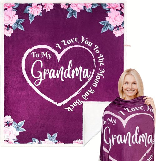 Grandma Blanket - Thoughtful Birthday & Christmas Gifts for Grandma | Cozy & Warm Design