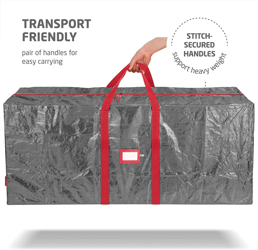 Zober Christmas Tree Storage Bag - Waterproof Protection for 7.5 Ft Trees - Durable Handles & Label Slot - Gray