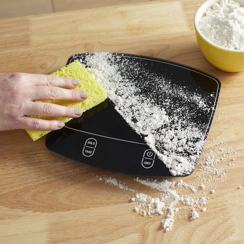 Taylor Waterproof Digital Kitchen Scale - Accurate Measurement Up to 11 Pounds | Sleek Black Design