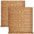 DoubleFill 2 Pcs Bamboo Shades Outdoor Reed Roll Up Blinds 48" W x 72" H Blackout Sunshade Cordless Bamboo Blinds for Home Porch, Patio & Windows Decor Shutters Sunlight Privacy Screen(Carbon Brown)