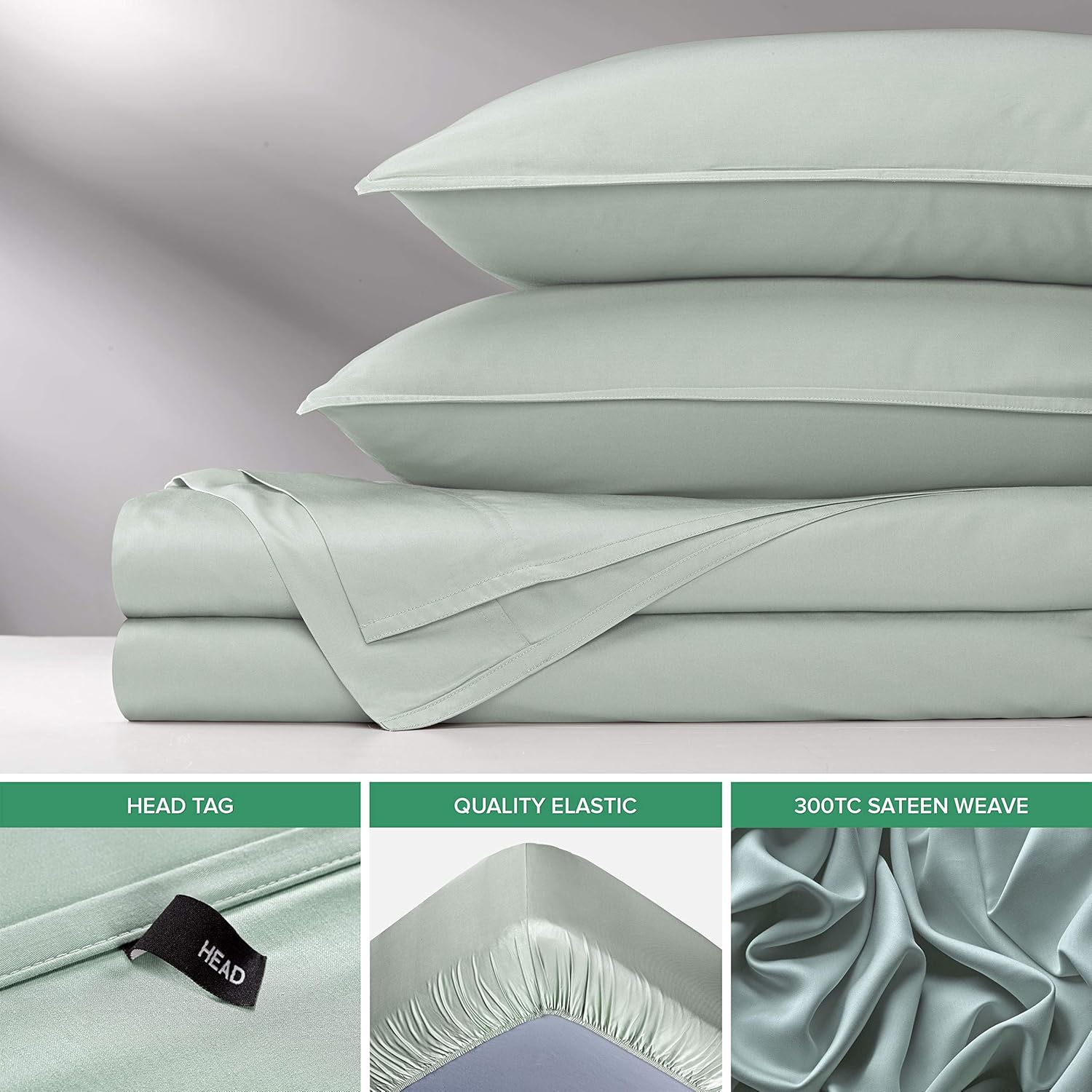 Pure Bamboo California King Sheets - 100% Organic Viscose Bed Set, Soft & Cooling, Sea Glass Color