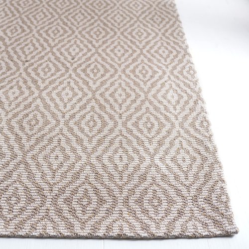 Martha Stewart x SAFAVIEH Area Rug Collection - 2' x 8' Runner, Taupe & Cream, Cotton, Ideal for Living Room, Bedroom, Foyer, Hallway (MSR484E)