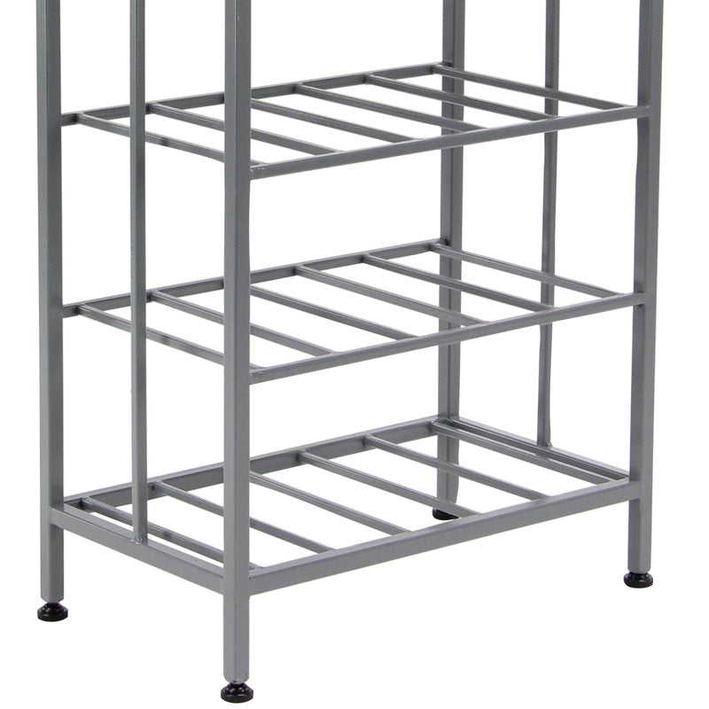 Contemporary Metal Wine Rack - 36" x 19" - Gray Solid Rectangle