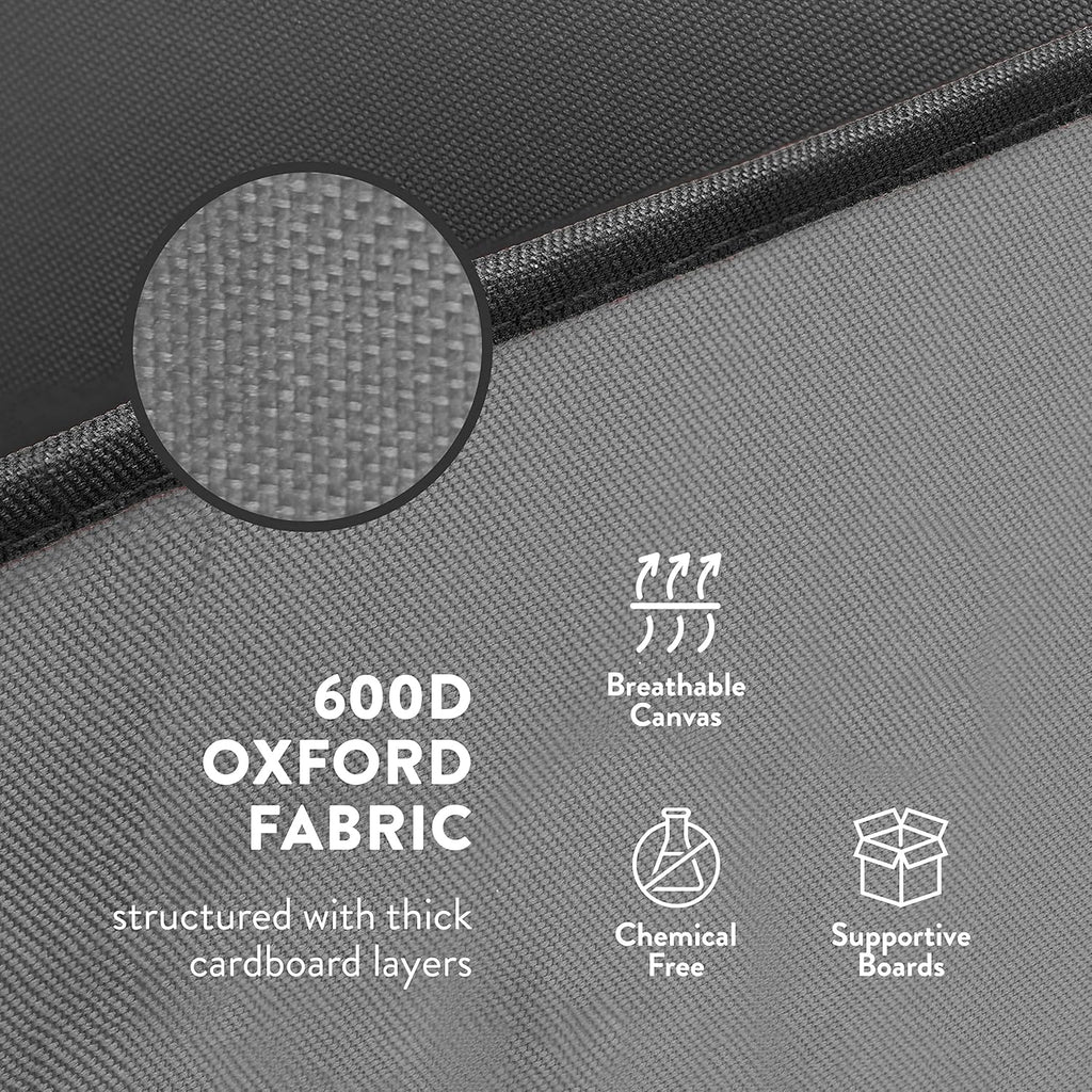 ZOBER Gift Wrapping Paper Organizer - 40" Storage for 24 Rolls with Pockets for Bows & Ribbons | Gray/Black 600D Oxford