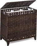 Handwoven Rattan Laundry Hamper by [Brand Name] - 132L Capacity with 3 Removable Liner Bags & Lid | Brown