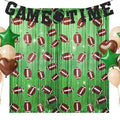 Football Party Decorations Backdrop 3.3x6.6 Ft Football Foil Fringe Curtain Sports Birthday Party Decorations Supplies with Game Time Banner