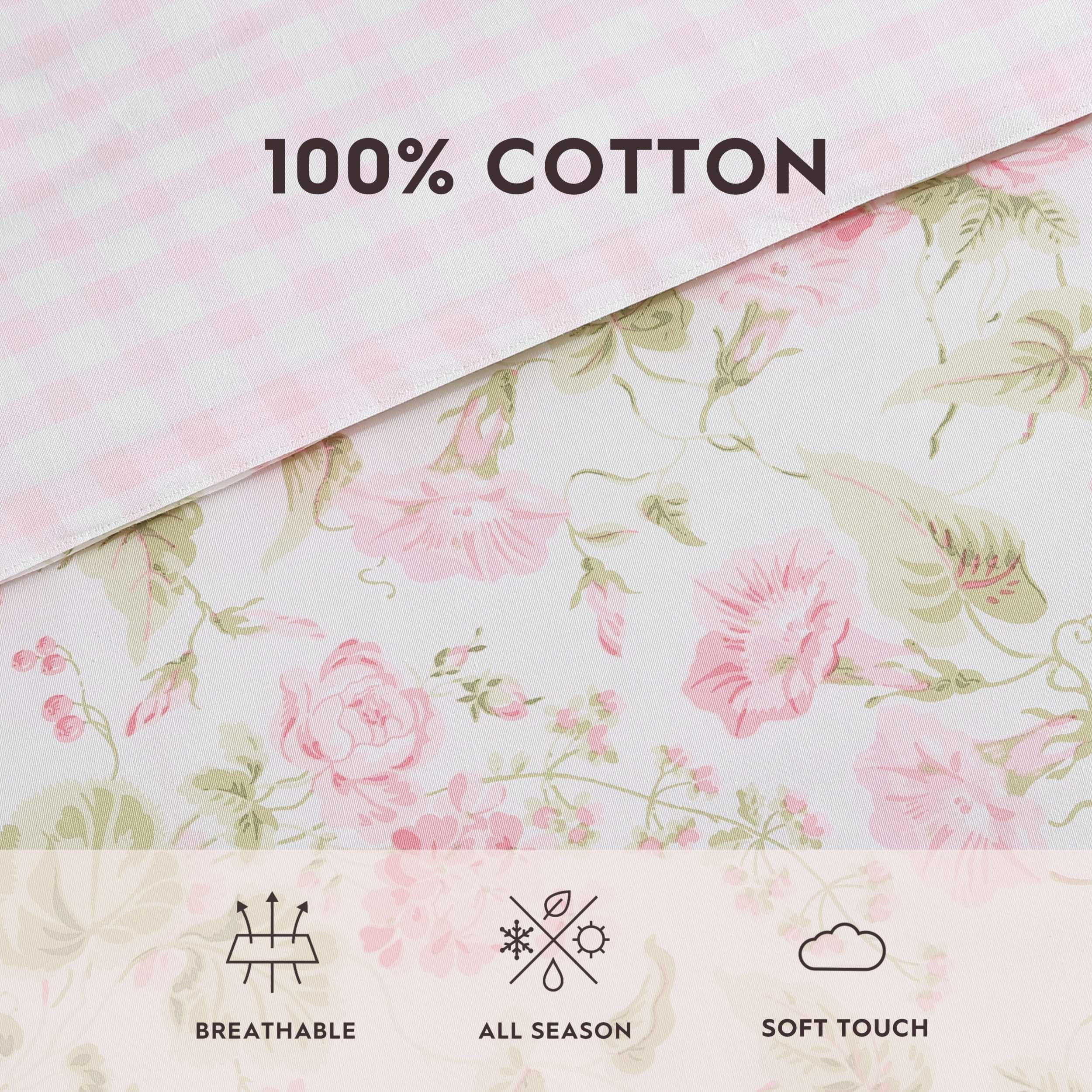 Laura Ashley – Twin Comforter Set, Soft Bedding with Matching Sham, Textured Floral Room Decor, College Dorm Room Essentials (Morning Gloria Pink)