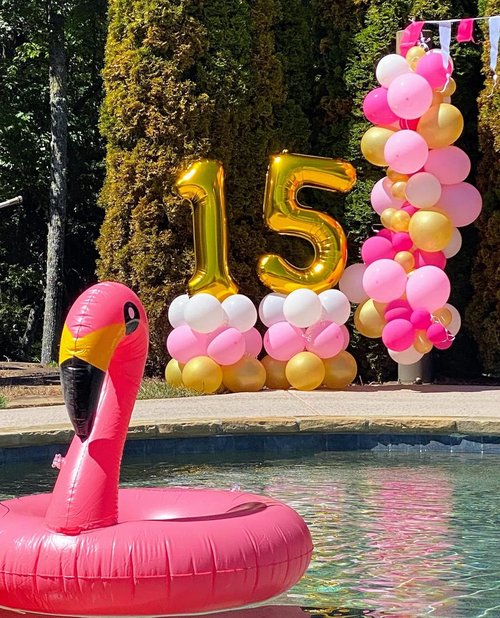 Gold Number 15 Balloon - 40 Inch 15th Birthday Decoration for Girls & Boys | Golden Party Supplies