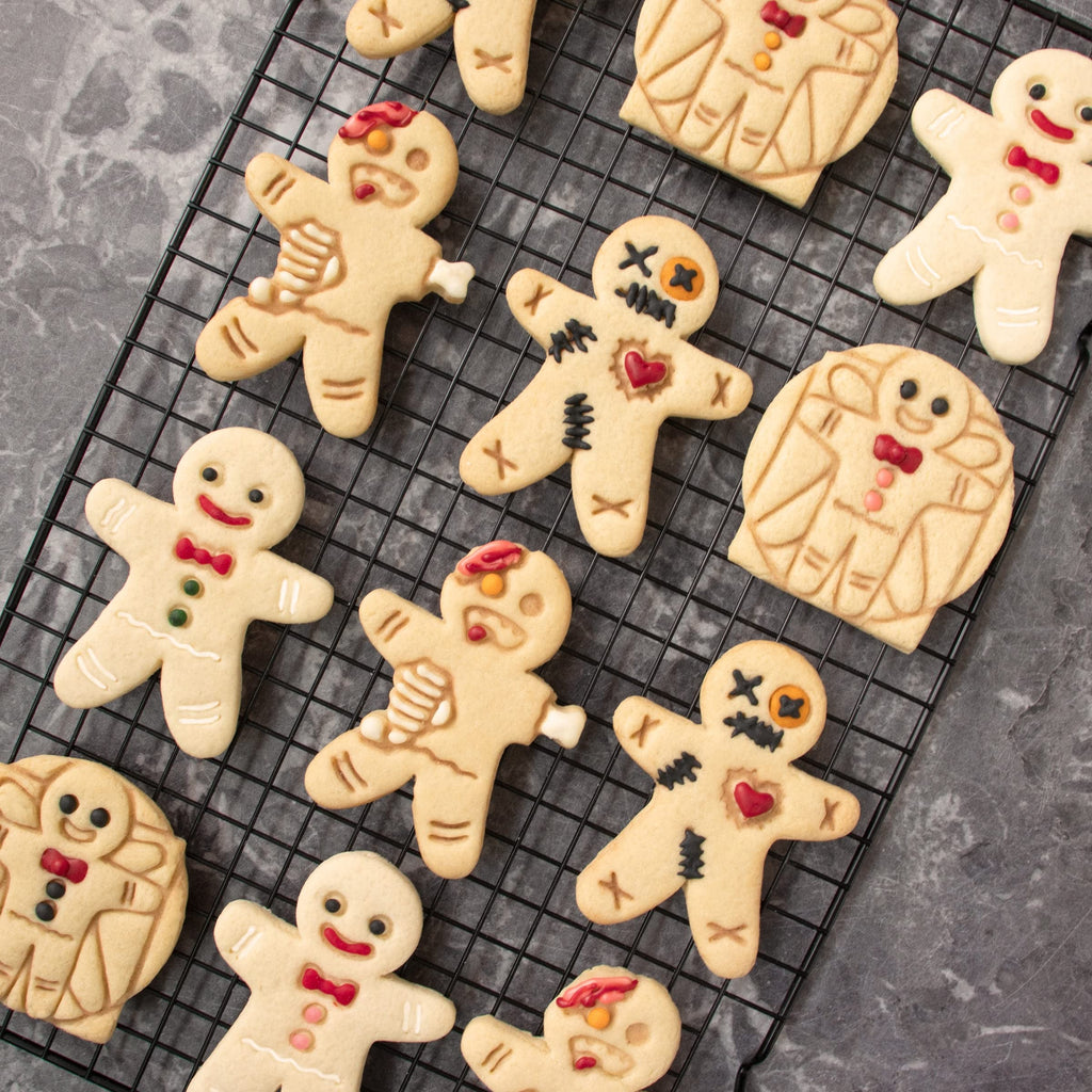 Set of 4 Gingerbread Man cookie cutters (Designs: VooDoo, Happy, Vitruvian and Zombie), 4 pieces - Bakerlogy