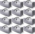 Cosy Family Heavy Duty Moving Bags - 12 Pack with Backpack Straps & Strong Zippers | X-Large Silver Storage Totes