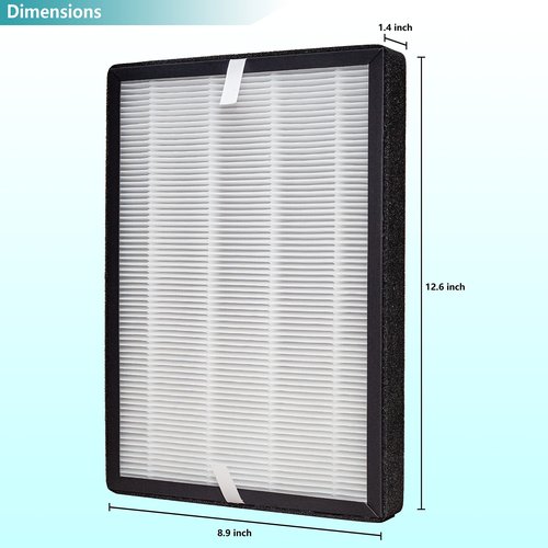 Lhari 2-Pack True HEPA GL-FS32 Filter, Compatible with MOOKA/KOIOS GL-FS32 and AZEUS GL-FS32 Air Purifier, 3-in-1 H13 True HEPA Removes Dust and VOCs, 2-Pack
