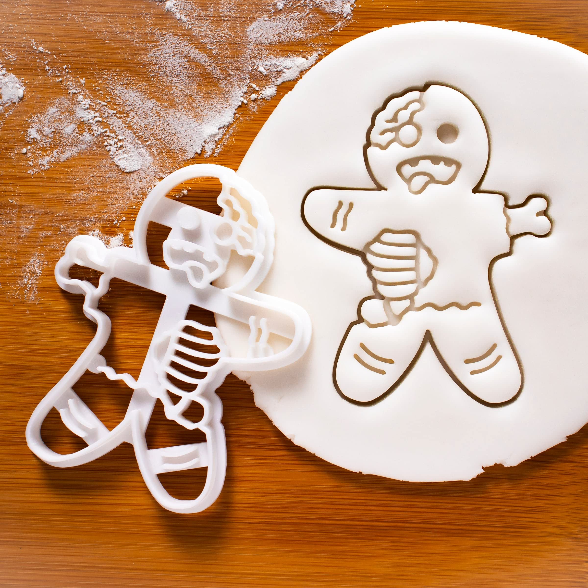 Set of 4 Gingerbread Man cookie cutters (Designs: VooDoo, Happy, Vitruvian and Zombie), 4 pieces - Bakerlogy
